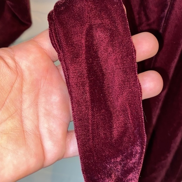ASOS red dress velour velvet‎ faux wrap size 4 - Picture 3 of 6